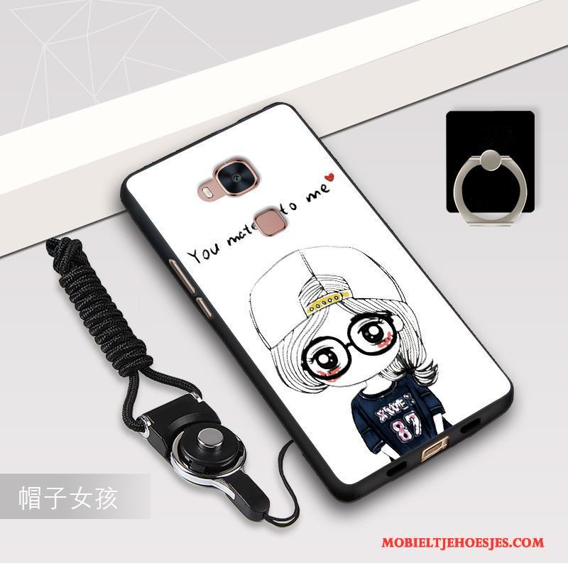 Huawei G7 Plus Mobiele Telefoon Hoesje Zwart Bescherming Rood Hanger Anti-fall