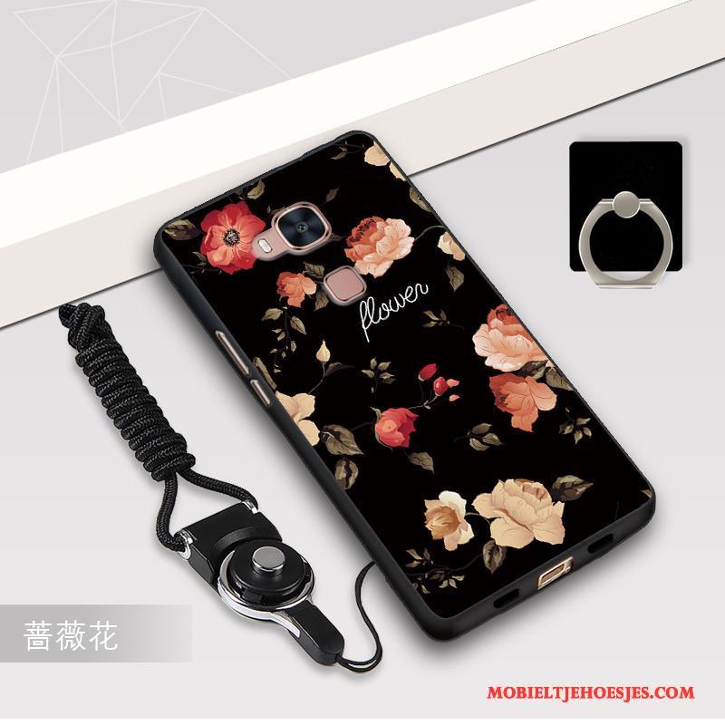 Huawei G7 Plus Mobiele Telefoon Hoesje Zwart Bescherming Rood Hanger Anti-fall