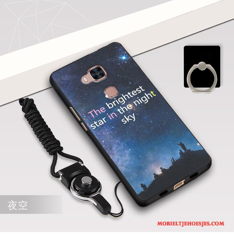 Huawei G7 Plus Mobiele Telefoon Hoesje Zwart Bescherming Rood Hanger Anti-fall