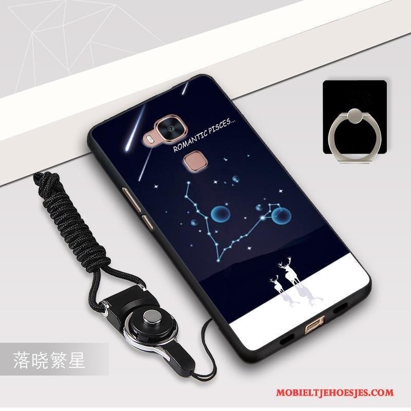 Huawei G7 Plus Mobiele Telefoon Hoesje Zwart Bescherming Rood Hanger Anti-fall