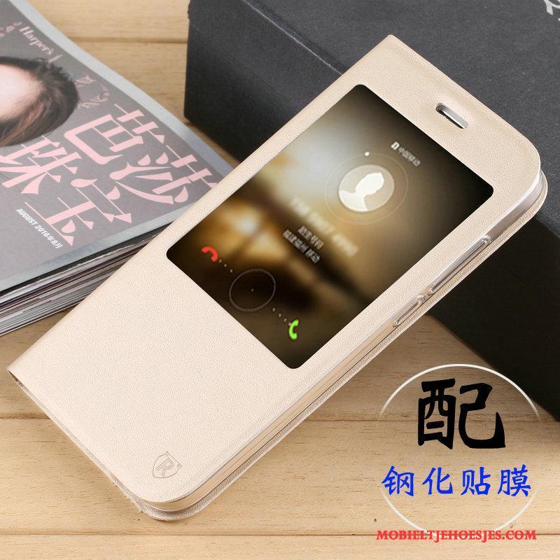 Huawei G7 Plus Purper Zacht Folio Leren Etui Hoesje Telefoon
