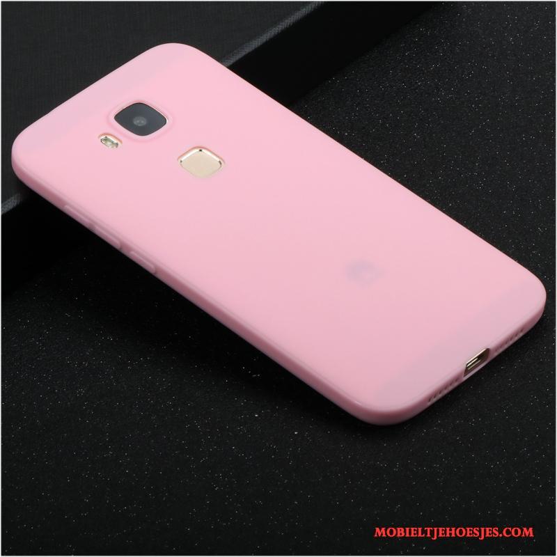 Huawei G7 Plus Rood Bescherming Schrobben Hoes Siliconen Roze Hoesje Telefoon