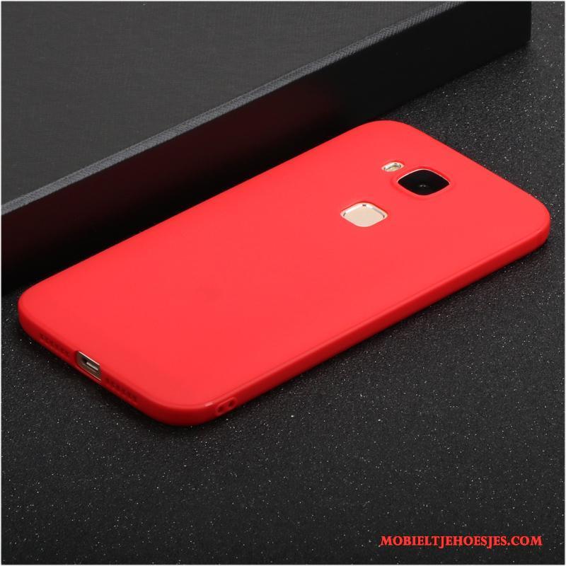 Huawei G7 Plus Rood Bescherming Schrobben Hoes Siliconen Roze Hoesje Telefoon