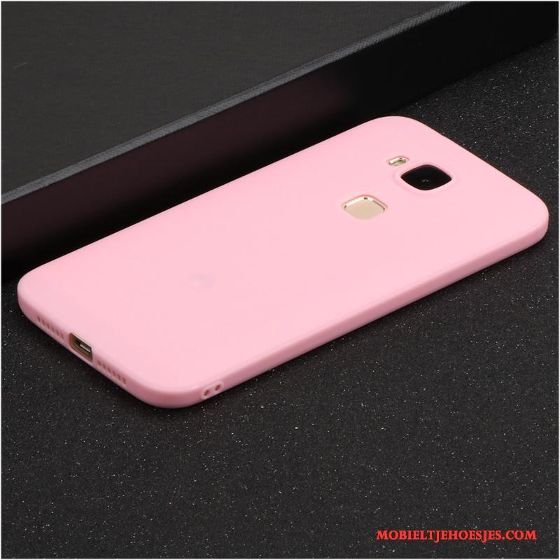 Huawei G7 Plus Rood Bescherming Schrobben Hoes Siliconen Roze Hoesje Telefoon