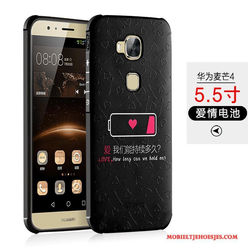 Huawei G7 Plus Siliconen Hoesje Zacht Trend Zwart Bescherming Anti-fall