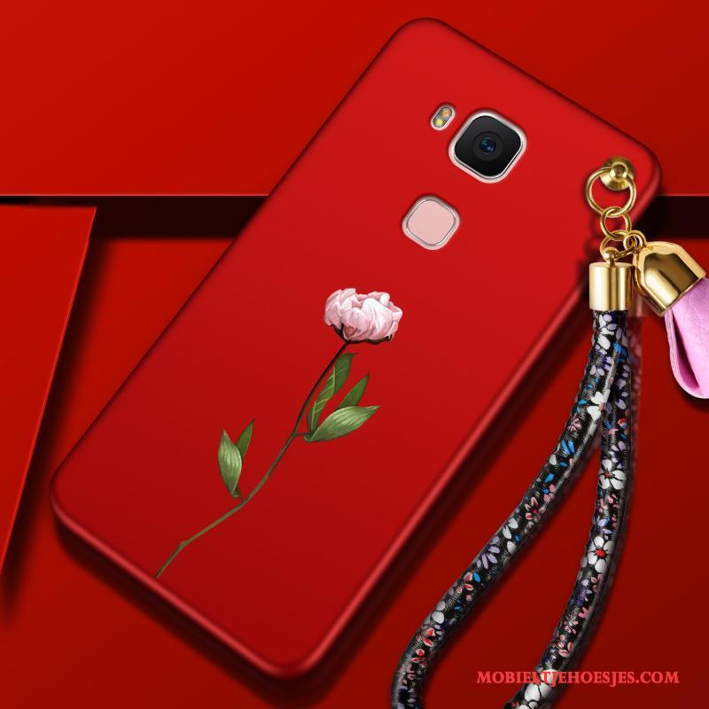 Huawei G7 Plus Siliconen Rood Bescherming Trend Hoesje Telefoon All Inclusive Anti-fall