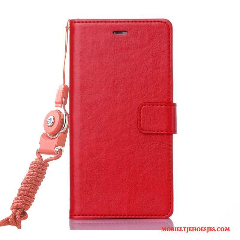 Huawei G7 Plus Siliconen Zacht Leren Etui Bescherming Rood Hoes Hoesje Telefoon