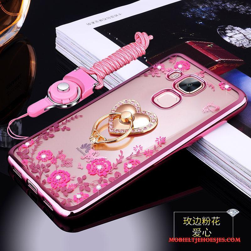 Huawei G7 Plus Zacht Siliconen Hoesje Telefoon Hanger All Inclusive Roze