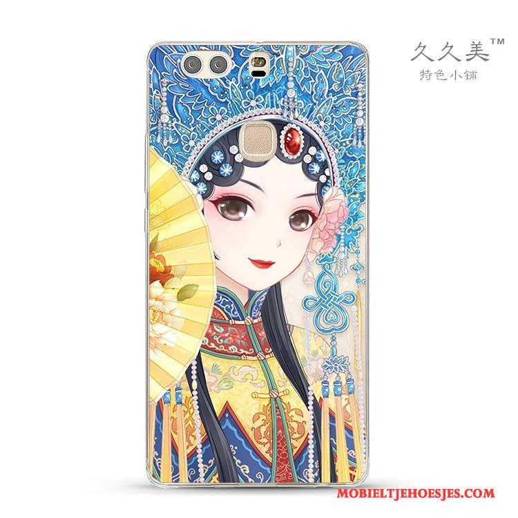 Huawei G9 Lite Hoes Anti-fall Siliconen Chinese Stijl Hoesje Telefoon Jeugd Bescherming