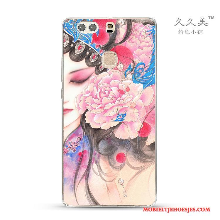 Huawei G9 Lite Hoes Anti-fall Siliconen Chinese Stijl Hoesje Telefoon Jeugd Bescherming