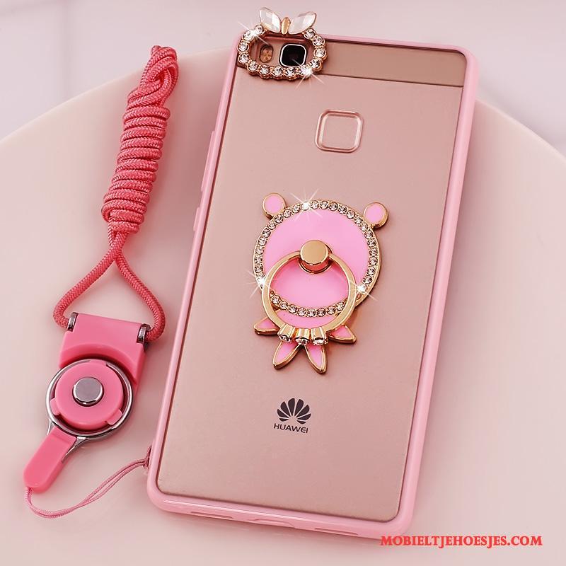 Huawei G9 Lite Hoesje Siliconen Zacht Jeugd Telefoon Roze Hanger