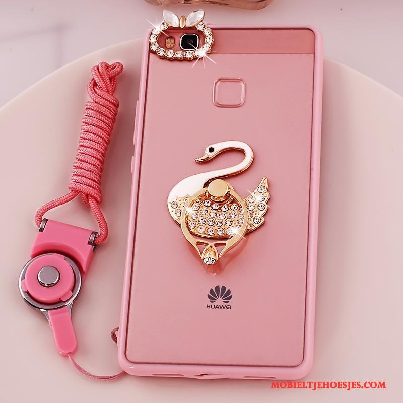 Huawei G9 Lite Hoesje Siliconen Zacht Jeugd Telefoon Roze Hanger