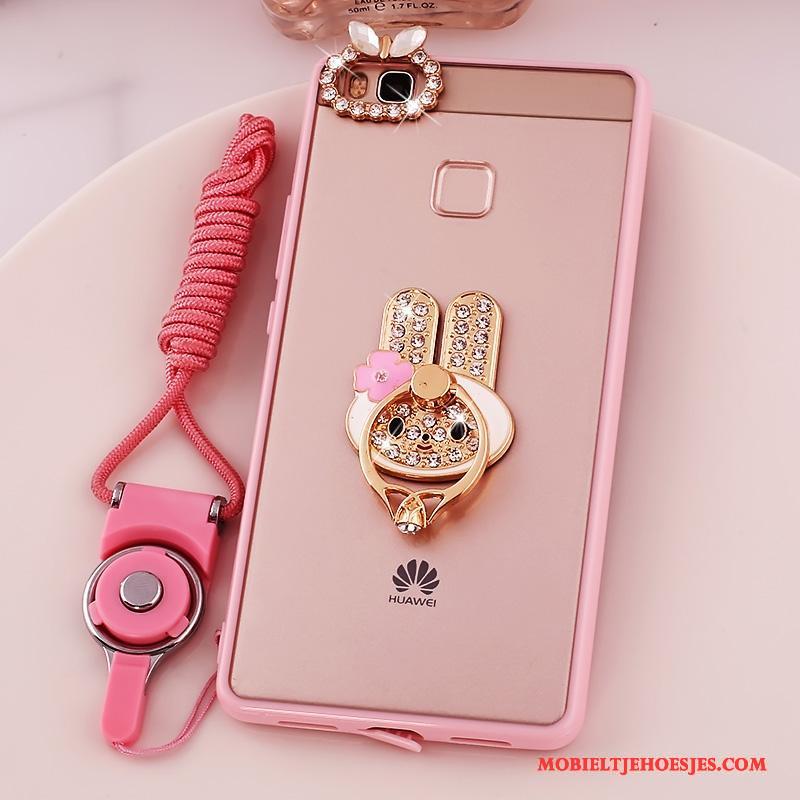 Huawei G9 Lite Hoesje Siliconen Zacht Jeugd Telefoon Roze Hanger