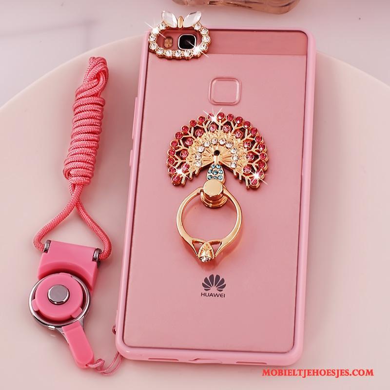 Huawei G9 Lite Hoesje Siliconen Zacht Jeugd Telefoon Roze Hanger