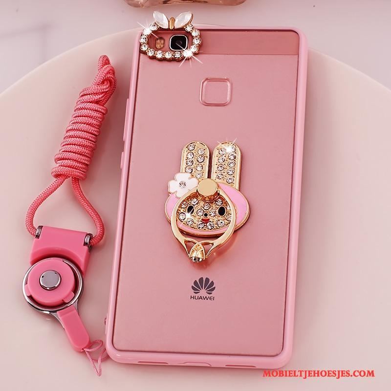 Huawei G9 Lite Hoesje Siliconen Zacht Jeugd Telefoon Roze Hanger