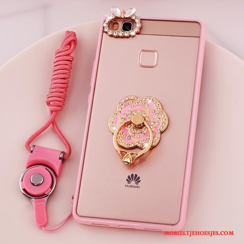 Huawei G9 Lite Hoesje Siliconen Zacht Jeugd Telefoon Roze Hanger