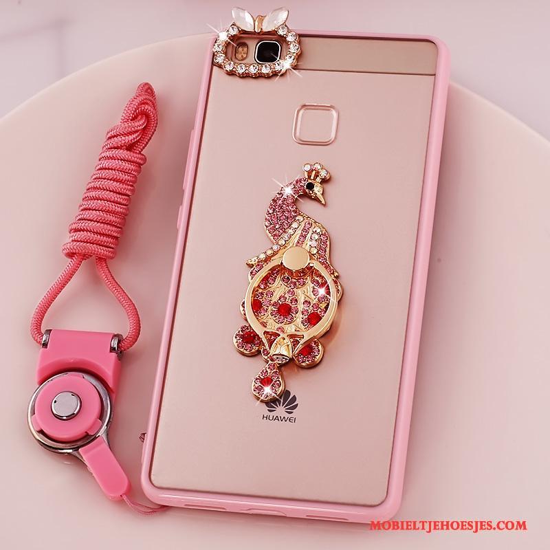 Huawei G9 Lite Hoesje Siliconen Zacht Jeugd Telefoon Roze Hanger