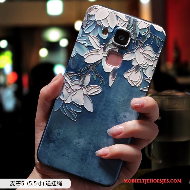 Huawei G9 Plus Anti-fall Hoesje Telefoon Siliconen Dun Rood Bescherming Zacht