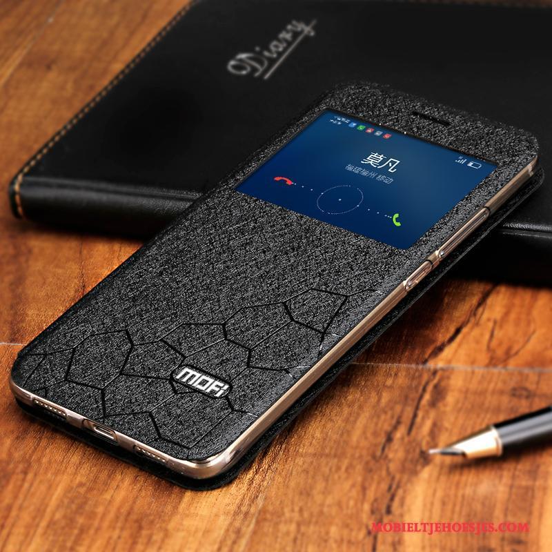 Huawei G9 Plus Bescherming Anti-fall Hoesje Telefoon Leren Etui Goud Folio