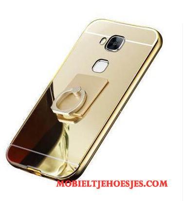 Huawei G9 Plus Bescherming Hoes Hoesje Telefoon Hard Omlijsting Trend Rose Goud