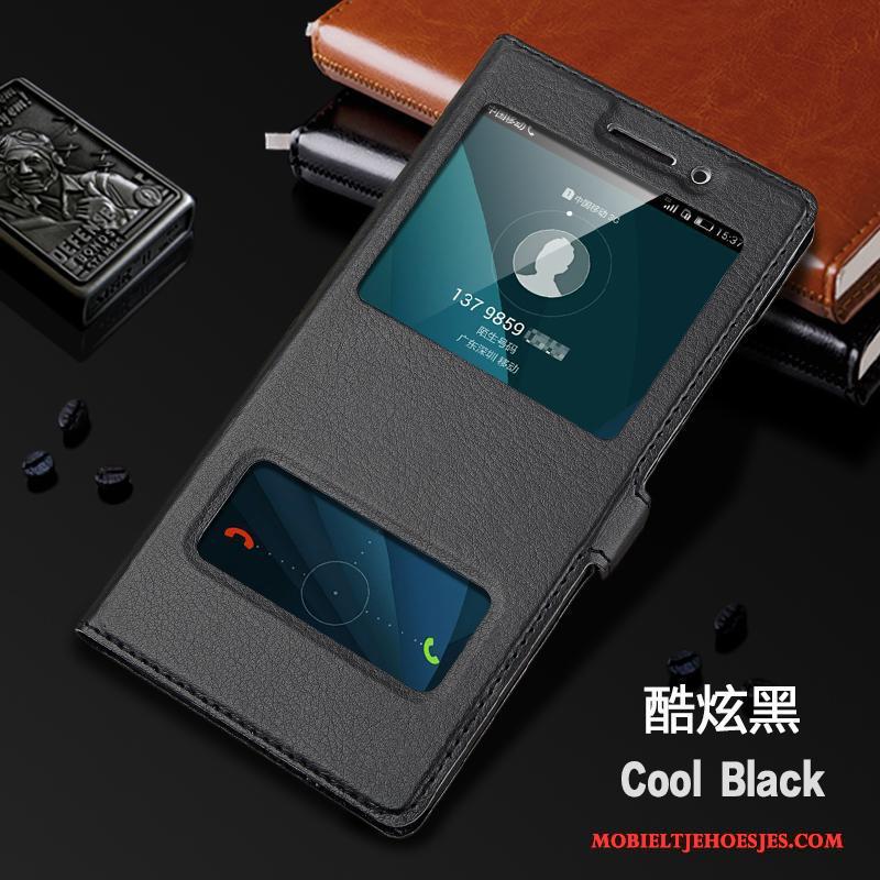 Huawei G9 Plus Bescherming Hoes Mobiele Telefoon Hoesje Telefoon Roze Clamshell Leren Etui