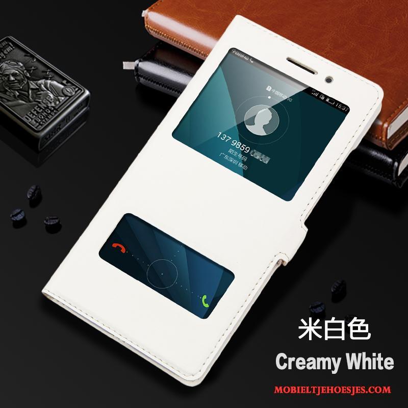 Huawei G9 Plus Bescherming Hoes Mobiele Telefoon Hoesje Telefoon Roze Clamshell Leren Etui