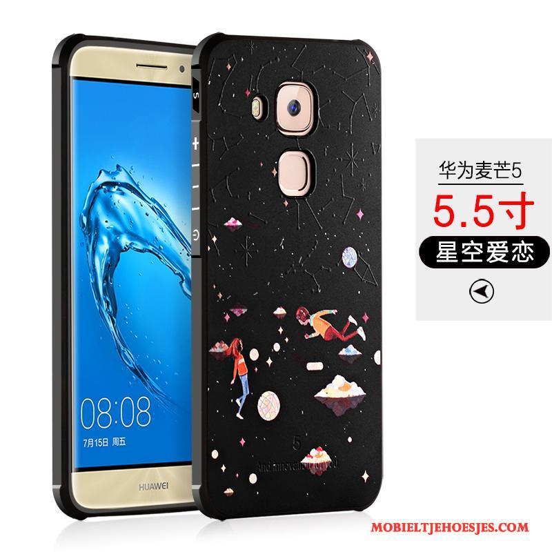Huawei G9 Plus Bescherming Zwart Anti-fall Siliconen All Inclusive Hoes Hoesje Telefoon