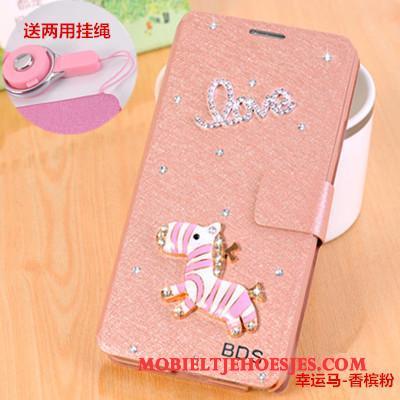 Huawei G9 Plus Clamshell Hoesje Trend Anti-fall Bescherming Rood Leren Etui