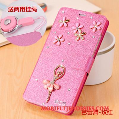 Huawei G9 Plus Clamshell Hoesje Trend Anti-fall Bescherming Rood Leren Etui