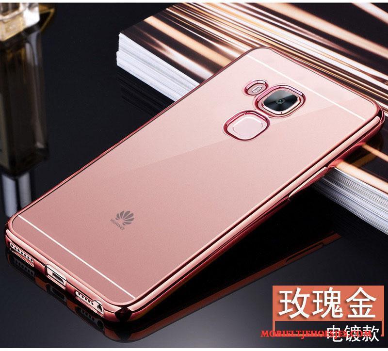 Huawei G9 Plus Doorzichtig All Inclusive Hoes Siliconen Roze Hoesje Telefoon