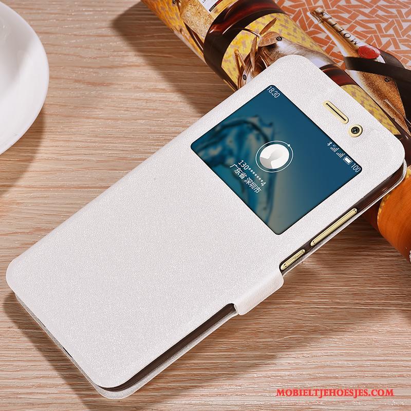 Huawei G9 Plus Eenvoudige Hoes Mobiele Telefoon Leren Etui Klittenband Hoesje Goud