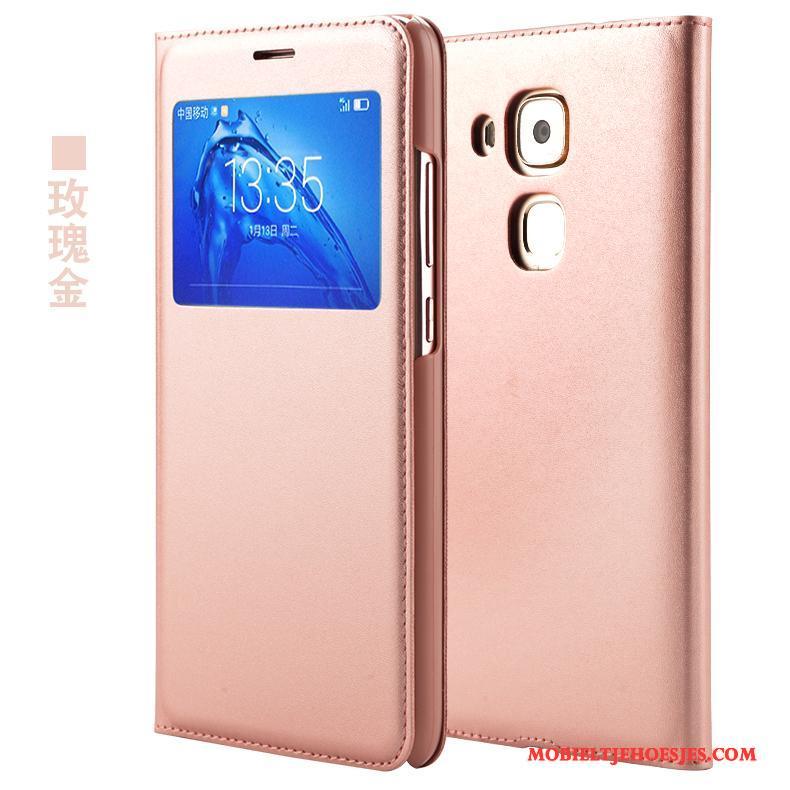 Huawei G9 Plus Folio Anti-fall Wit Mobiele Telefoon Hoesje Telefoon Leren Etui