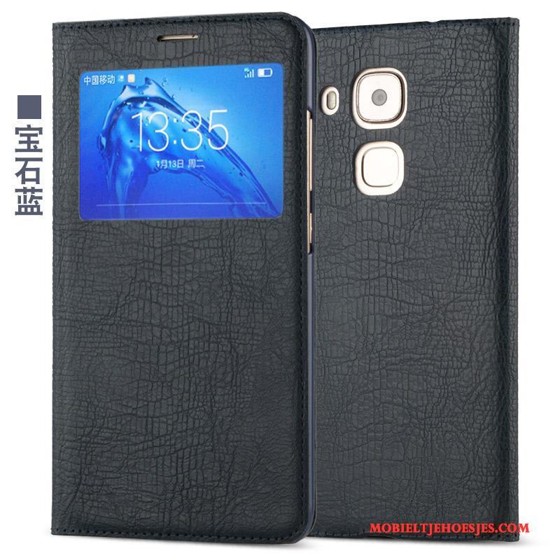 Huawei G9 Plus Folio Anti-fall Wit Mobiele Telefoon Hoesje Telefoon Leren Etui