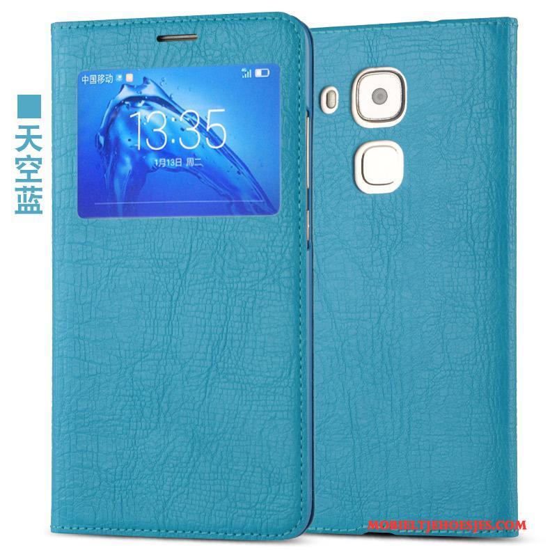 Huawei G9 Plus Folio Anti-fall Wit Mobiele Telefoon Hoesje Telefoon Leren Etui