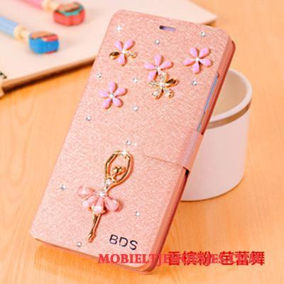 Huawei G9 Plus Folio Jeugd Anti-fall Hoesje Telefoon Bescherming Wit Met Strass