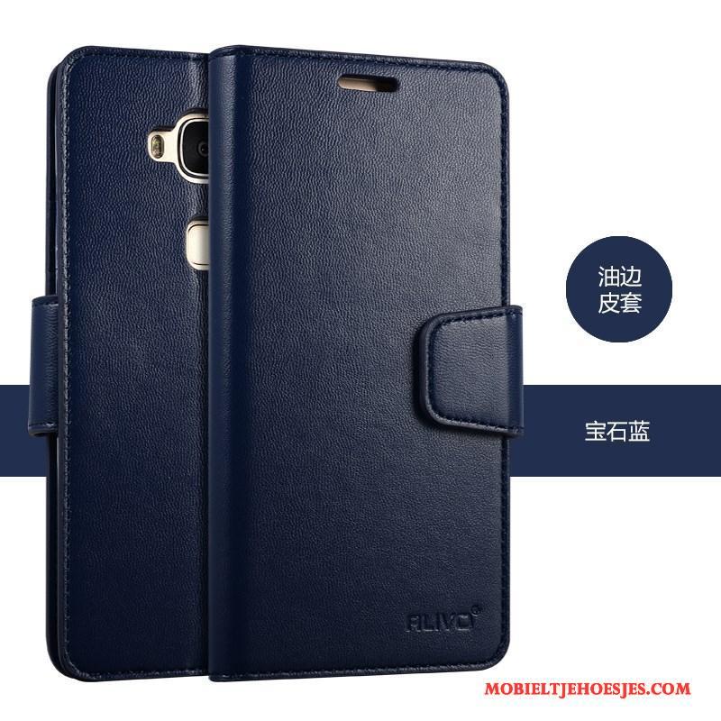 Huawei G9 Plus Folio Lichtblauw Hoes Leren Etui Siliconenhoesje Zacht Hoesje Telefoon