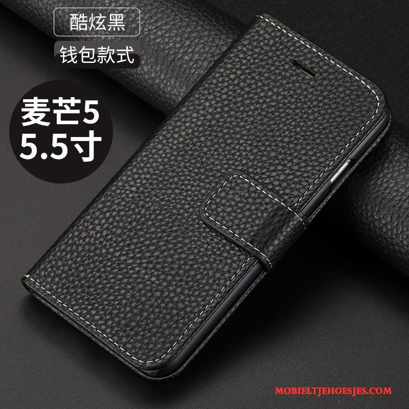 Huawei G9 Plus Goud Anti-fall Hoesje Telefoon Clamshell All Inclusive Leren Etui