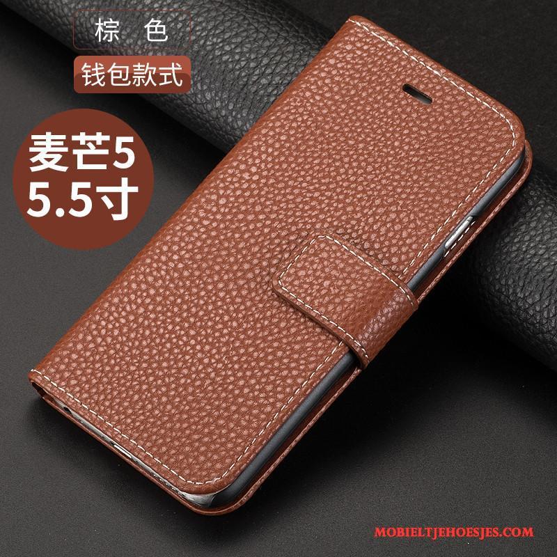 Huawei G9 Plus Goud Anti-fall Hoesje Telefoon Clamshell All Inclusive Leren Etui
