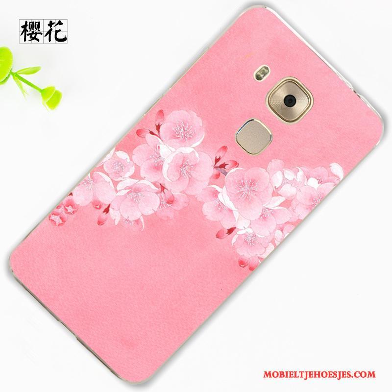 Huawei G9 Plus Hoes Hoesje Roze Telefoon Hanger Trend Bescherming