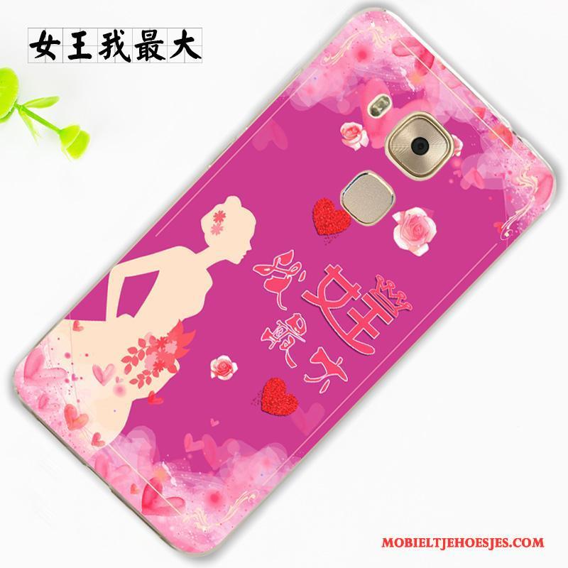 Huawei G9 Plus Hoes Hoesje Roze Telefoon Hanger Trend Bescherming