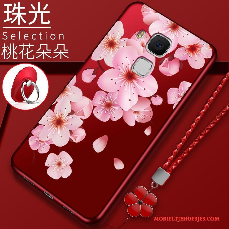 Huawei G9 Plus Hoes Rood Bescherming Schrobben Hoesje Telefoon Siliconen Nieuw