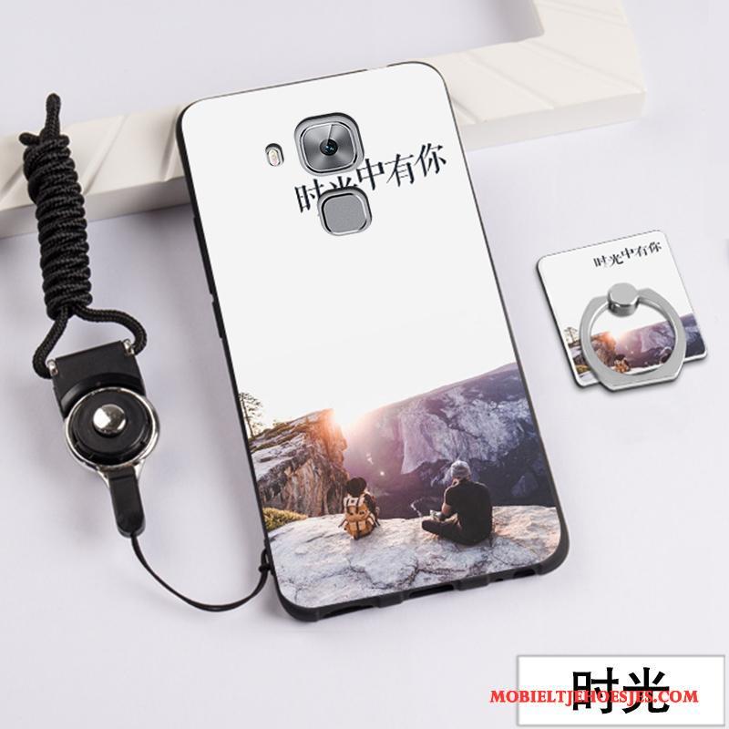 Huawei G9 Plus Hoes Siliconen Hoesje Telefoon Wit Kleurrijk Scheppend Anti-fall
