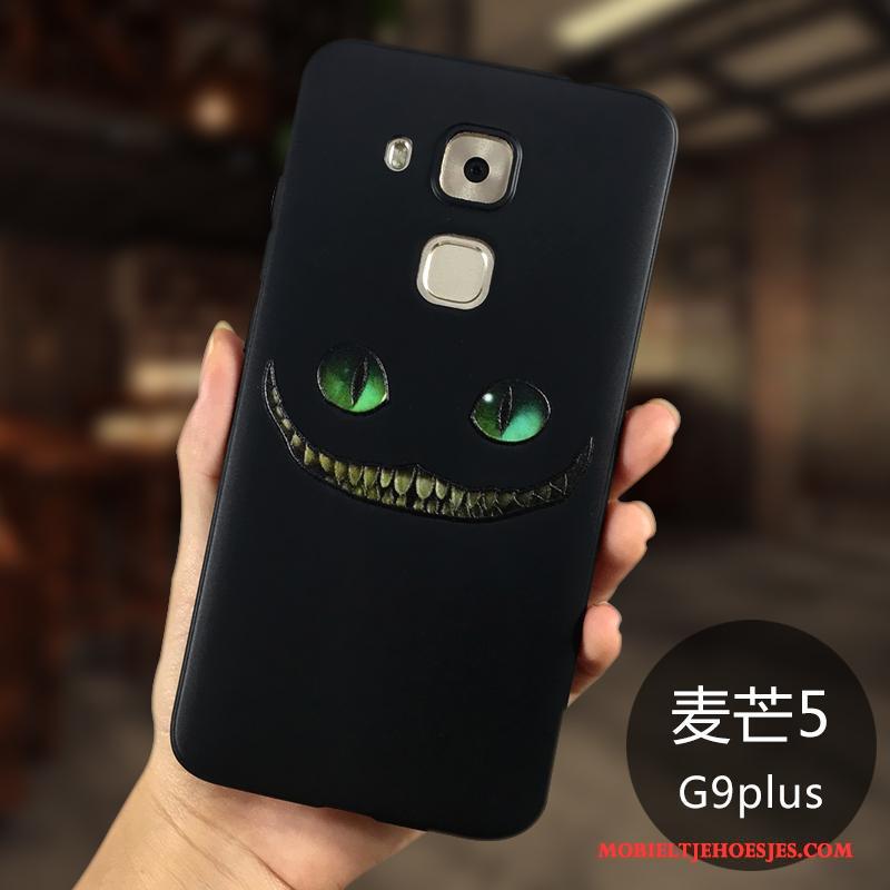 Huawei G9 Plus Hoes Siliconen Schrobben Dun Anti-fall Hoesje Telefoon Zwart