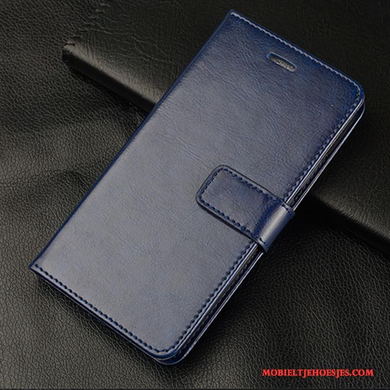 Huawei G9 Plus Hoes Zwart Bescherming Folio Hoesje Telefoon Leren Etui