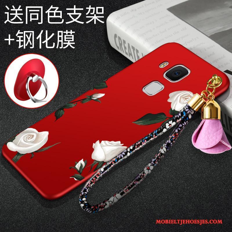 Huawei G9 Plus Hoesje All Inclusive Anti-fall Rood Siliconen Hoes Zacht Persoonlijk