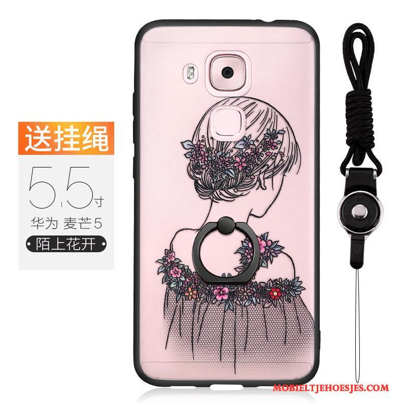 Huawei G9 Plus Hoesje Anti-fall Siliconen Hanger Roze Scheppend All Inclusive Hoes