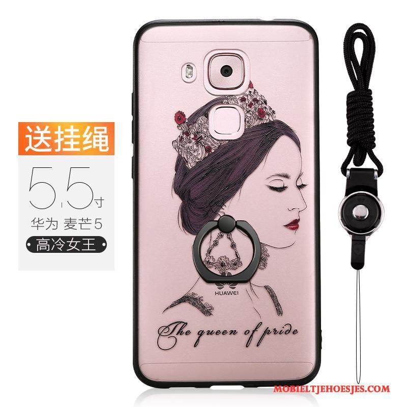 Huawei G9 Plus Hoesje Anti-fall Siliconen Hanger Roze Scheppend All Inclusive Hoes