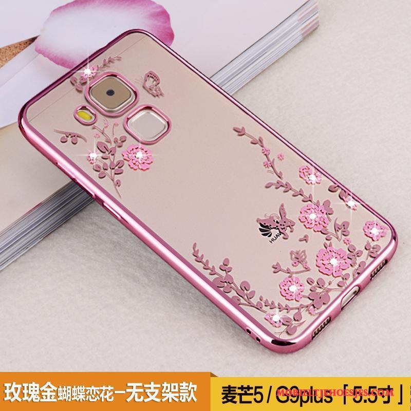 Huawei G9 Plus Hoesje Bescherming Zacht Siliconen Trend Hoes Anti-fall Rose Goud