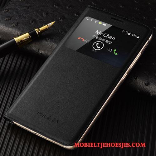 Huawei G9 Plus Hoesje Mobiele Telefoon Hoes Clamshell Bescherming Goud Leren Etui Anti-fall