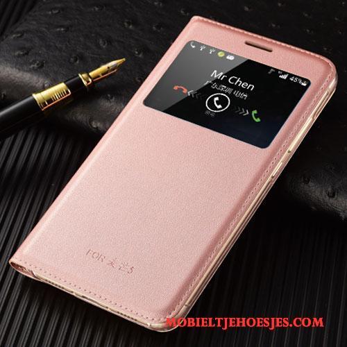 Huawei G9 Plus Hoesje Mobiele Telefoon Hoes Clamshell Bescherming Goud Leren Etui Anti-fall